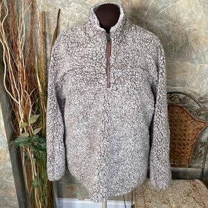 Paaza lined Sherpa three-quarter inch zip jacket sweater cardigan pull over